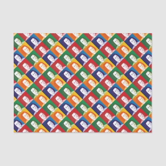 Johann Sebastian Bach im Cartoon Stil Seidenpapier (Vorderseite)