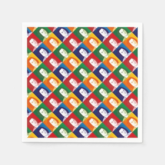 Johann Sebastian Bach im Cartoon Stil Serviette (Vorderseite)