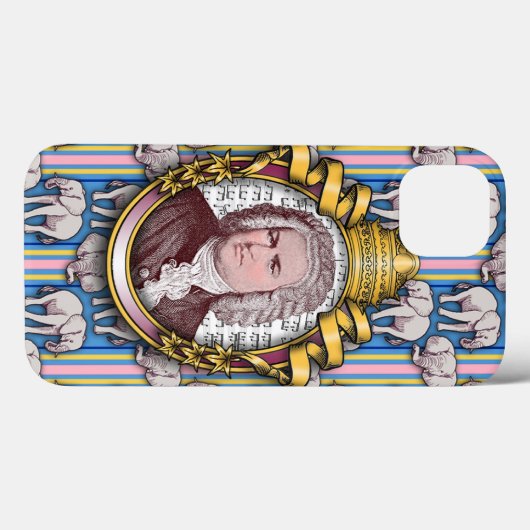 Johann Sebastian Bach iPhone Case (Rückseite (Horizontal))