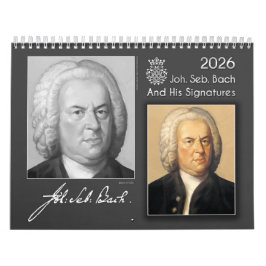 Johann Sebastian Bach mit seinen Unterschriften, 2 Kalender
