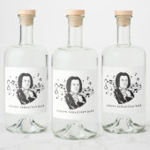 Johann Sebastian Bach Portrait and Bust with Notes Alkoholflaschenetikett (Flaschen)