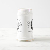 Johann Sebastian Bach Portrait and Bust with Notes Bierglas (Mittel)