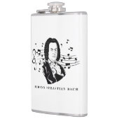 Johann Sebastian Bach Portrait and Bust with Notes Flachmann (Links)