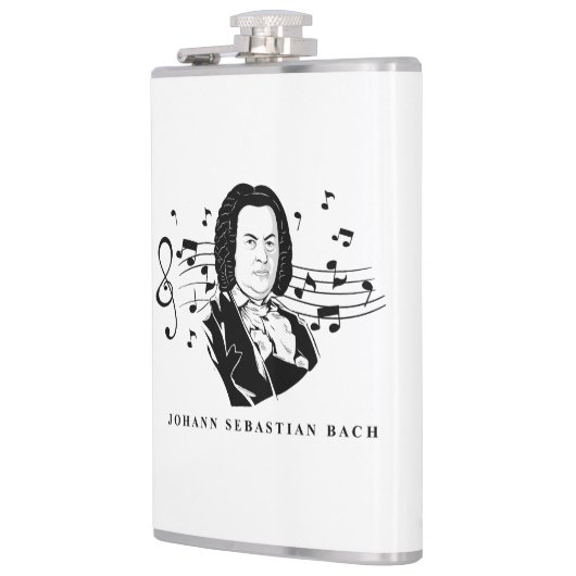 Johann Sebastian Bach Portrait and Bust with Notes Flachmann (Links)