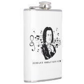 Johann Sebastian Bach Portrait and Bust with Notes Flachmann (Rechts)