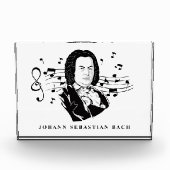 Johann Sebastian Bach Portrait and Bust with Notes Fotoblock (Vorderseite)