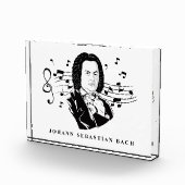Johann Sebastian Bach Portrait and Bust with Notes Fotoblock (Rechts)