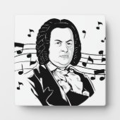 Johann Sebastian Bach Portrait and Bust with Notes Fotoplatte (Vorderseite)