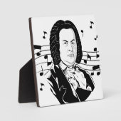 Johann Sebastian Bach Portrait and Bust with Notes Fotoplatte (Vorderseite)
