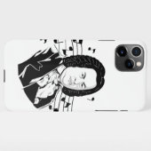 Johann Sebastian Bach Portrait and Bust with Notes iPhone Hülle (Rückseite (Horizontal))