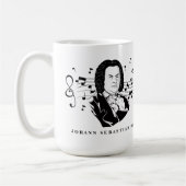 Johann Sebastian Bach Portrait and Bust with Notes Kaffeetasse (Links)