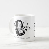 Johann Sebastian Bach Portrait and Bust with Notes Kaffeetasse (Vorderseite Links)
