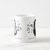 Johann Sebastian Bach Portrait and Bust with Notes Kaffeetasse (Mittel)