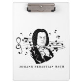 Johann Sebastian Bach Portrait and Bust with Notes Klemmbrett (Vorderseite)
