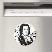 Johann Sebastian Bach Portrait and Bust with Notes Magnet (In Situ (Geschirrspüler))