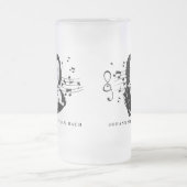 Johann Sebastian Bach Portrait and Bust with Notes Mattglas Bierglas (Mittel)