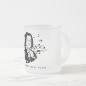 Johann Sebastian Bach Portrait and Bust with Notes Mattglastasse (VorderseiteRechts)