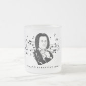 Johann Sebastian Bach Portrait and Bust with Notes Mattglastasse (Mittel)