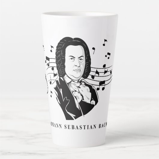 Johann Sebastian Bach Portrait and Bust with Notes Milchtasse (Vorderseite)