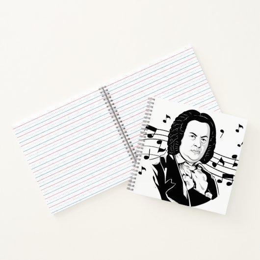 Johann Sebastian Bach Portrait and Bust with Notes Notizblock (Innenseite)