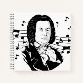 Johann Sebastian Bach Portrait and Bust with Notes Notizblock (Vorderseite)