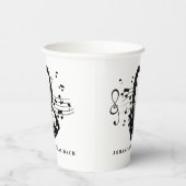 Johann Sebastian Bach Portrait and Bust with Notes Pappbecher (Rechts)