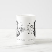 Johann Sebastian Bach Portrait and Bust with Notes Porzellantasse (Vorderseite)