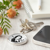 Johann Sebastian Bach Portrait and Bust with Notes Schlüsselanhänger (Seite)