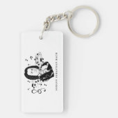 Johann Sebastian Bach Portrait and Bust with Notes Schlüsselanhänger (Rückseite)