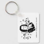 Johann Sebastian Bach Portrait and Bust with Notes Schlüsselanhänger (Vorderseite)