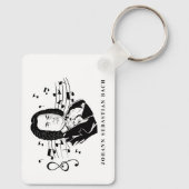 Johann Sebastian Bach Portrait and Bust with Notes Schlüsselanhänger (Rückseite)