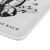 Johann Sebastian Bach Portrait and Bust with Notes Schneidebrett (Ecke)