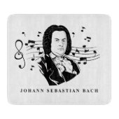 Johann Sebastian Bach Portrait and Bust with Notes Schneidebrett (Vorderseite)