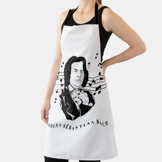 Johann Sebastian Bach Portrait and Bust with Notes Schürze (InSitu)