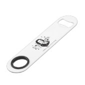 Johann Sebastian Bach Portrait and Bust with Notes Speed Flaschenöffner (Vorderseite Schrägansicht)