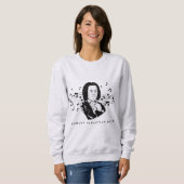 Johann Sebastian Bach Portrait and Bust with Notes Sweatshirt (Vorne ganz)