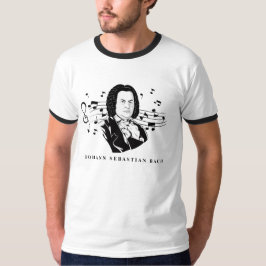 Johann Sebastian Bach Portrait and Bust with Notes T-Shirt