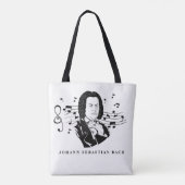 Johann Sebastian Bach Portrait and Bust with Notes Tasche (Rückseite)
