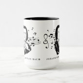 Johann Sebastian Bach Portrait and Bust with Notes Tasse (Zentrum)