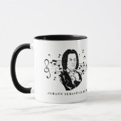 Johann Sebastian Bach Portrait and Bust with Notes Tasse (Links)