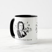 Johann Sebastian Bach Portrait and Bust with Notes Tasse (Vorderseite Links)