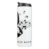 Johann Sebastian Bach Portrait and Bust with Notes Thermosbecher (Nach rechts gedreht)