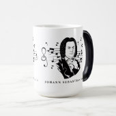 Johann Sebastian Bach Portrait and Bust with Notes Verwandlungstasse (VorderseiteRechts)