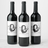 Johann Sebastian Bach Portrait and Bust with Notes Weinetikett (Flaschen)