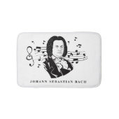 Johann Sebastian Bach Portrait / Büste mit Anmerku Badematte (Vorderseite)