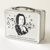 Johann Sebastian Bach Portrait / Büste mit Anmerku Metall Brotdose (Rückseite)