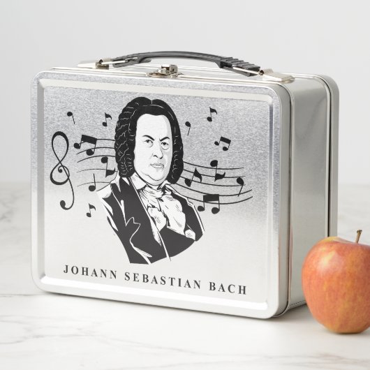 Johann Sebastian Bach Portrait / Büste mit Anmerku Metall Brotdose (Beispiel)