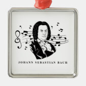 Johann Sebastian Bach Portrait / Büste mit Anmerku Ornament Aus Metall (Vorne)