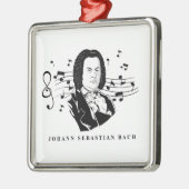 Johann Sebastian Bach Portrait / Büste mit Anmerku Ornament Aus Metall (Links)