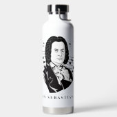 Johann Sebastian Bach Portrait / Büste mit Anmerku Trinkflasche (links)